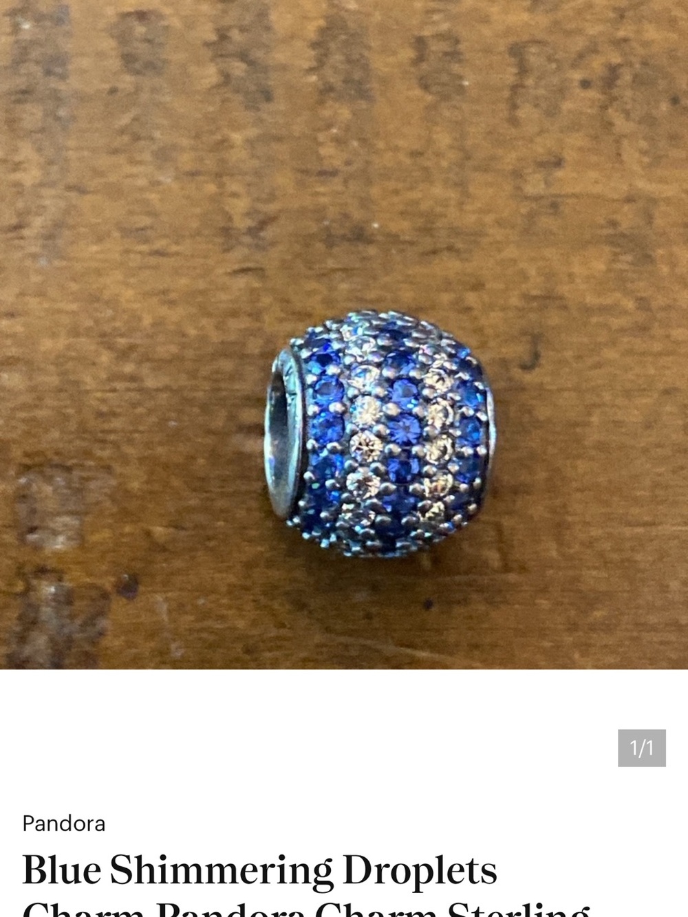 Both for $60. Or one for $35. 
2 Pandora Sapphire and Clear Pavé Droplet Charm